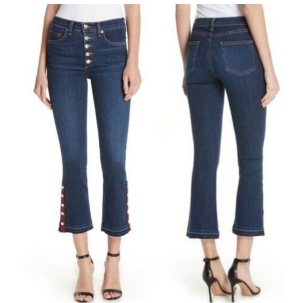 Veronica Beard Women's Blue Jeans with Snap detail